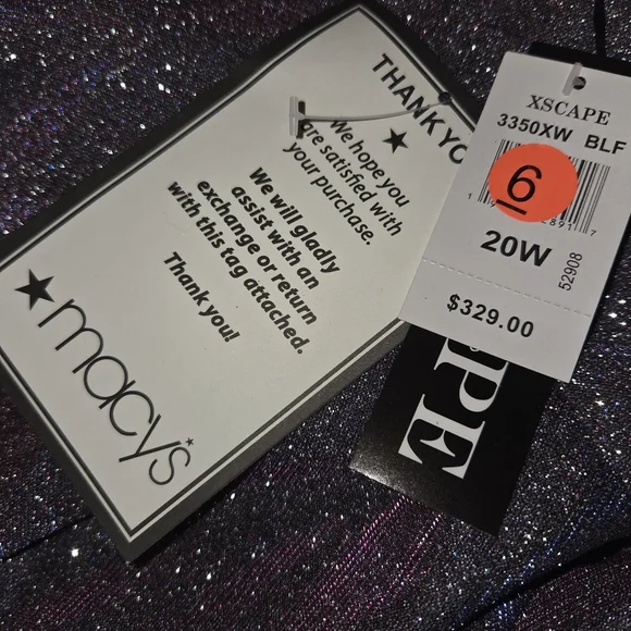 Xscape Metallic Slit Evening Dress - Picture 8 of 8